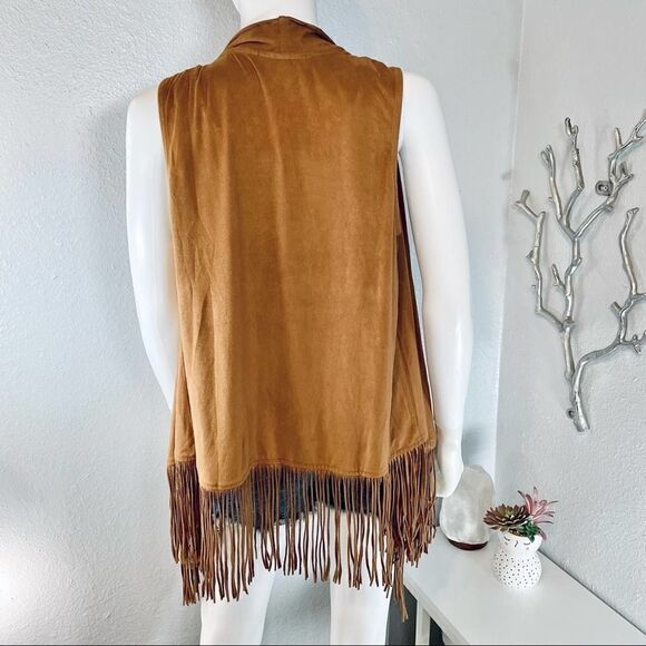 Absolutely Famous Faux Suede Fringe Cardigan - Picture 5 of 11